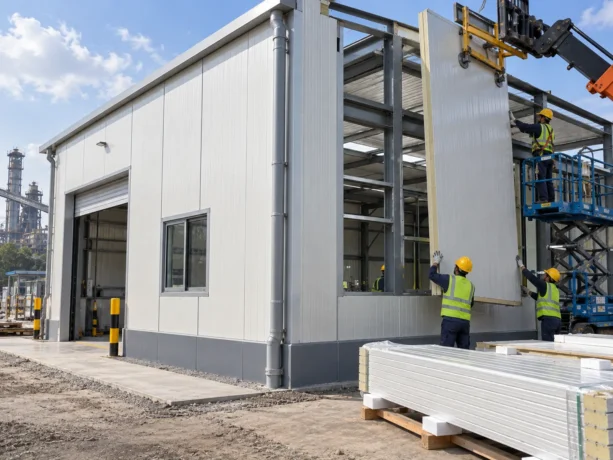 Phusro Industrial Support Building Panel Installation