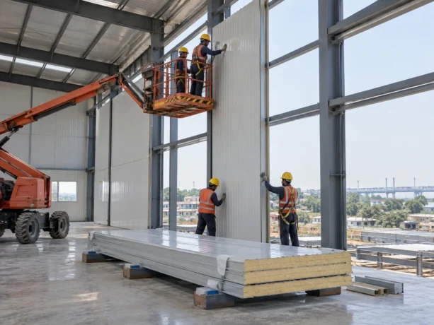 Prayagraj Factory Made Sandwich Panel Installation