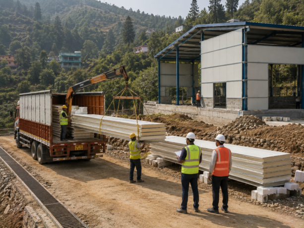 Solan Sandwich Panel Hill Project Logistics