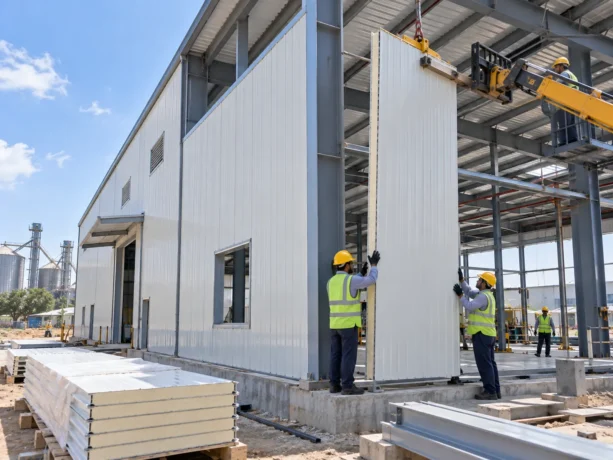 Thanjavur Agro Building Sandwich Panel Installation